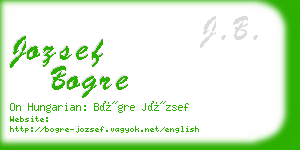 jozsef bogre business card